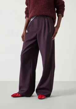 hush Trousers|Lya Wool Trousers Burgundy