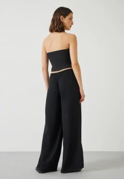 hush Trousers|Lyra Oversized Tie Waist Trousers Black