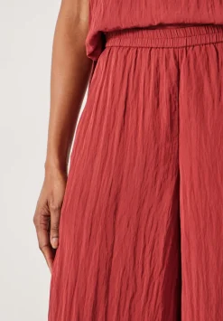 hush Trousers|Mabel Fluid Wide Leg Crinkle Trousers Rust