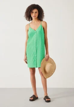 hush Dresses|Madden Mini Slip Dress Geo Star Green
