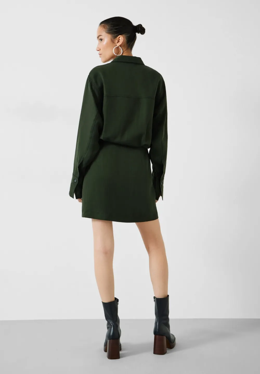hush Dresses|Maia Mini Utility Dress Dark Green