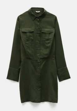 hush Dresses|Maia Mini Utility Dress Dark Green