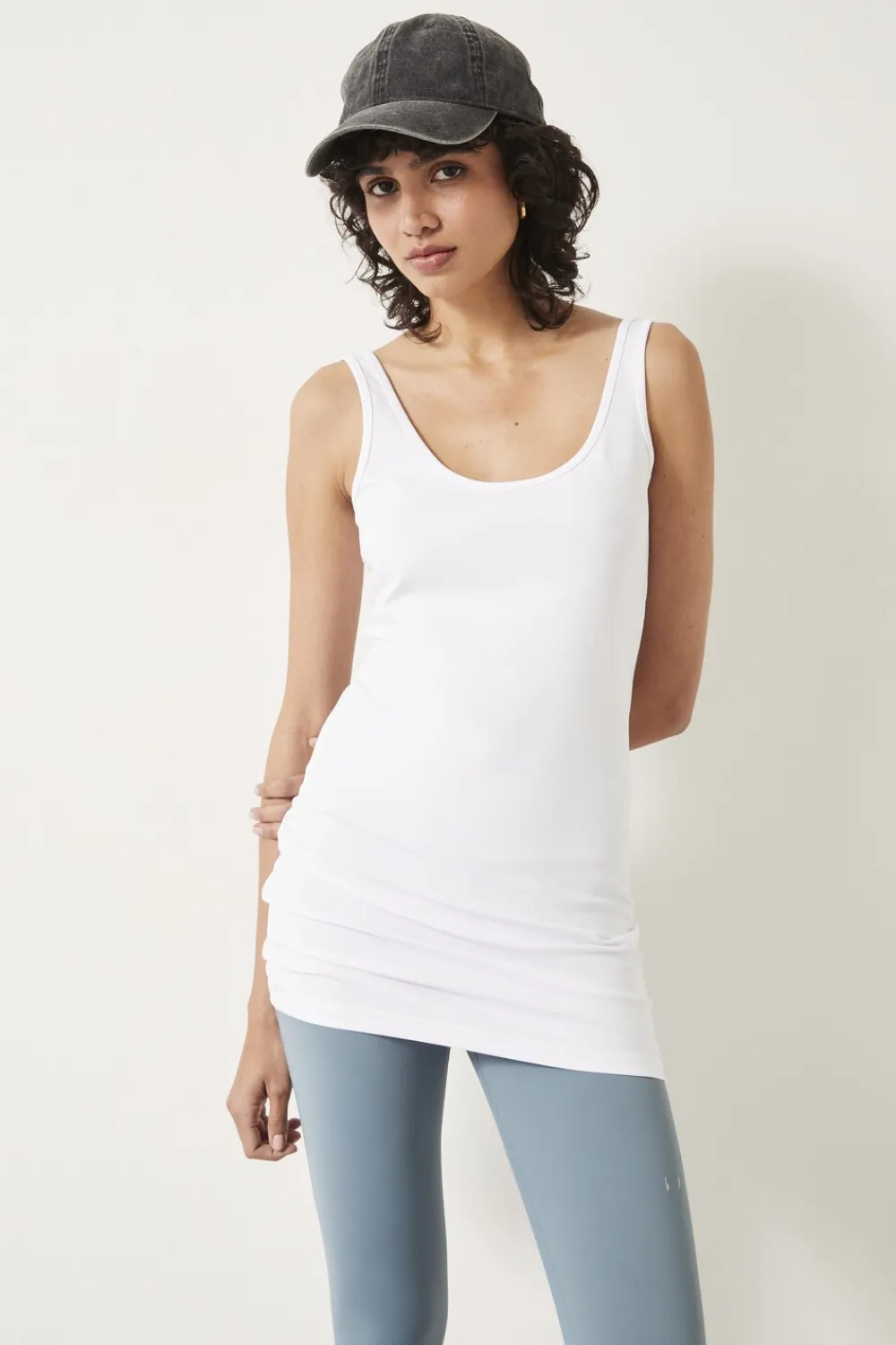 hush Tops & T-Shirts|Marcy Long Line Tank Bright white