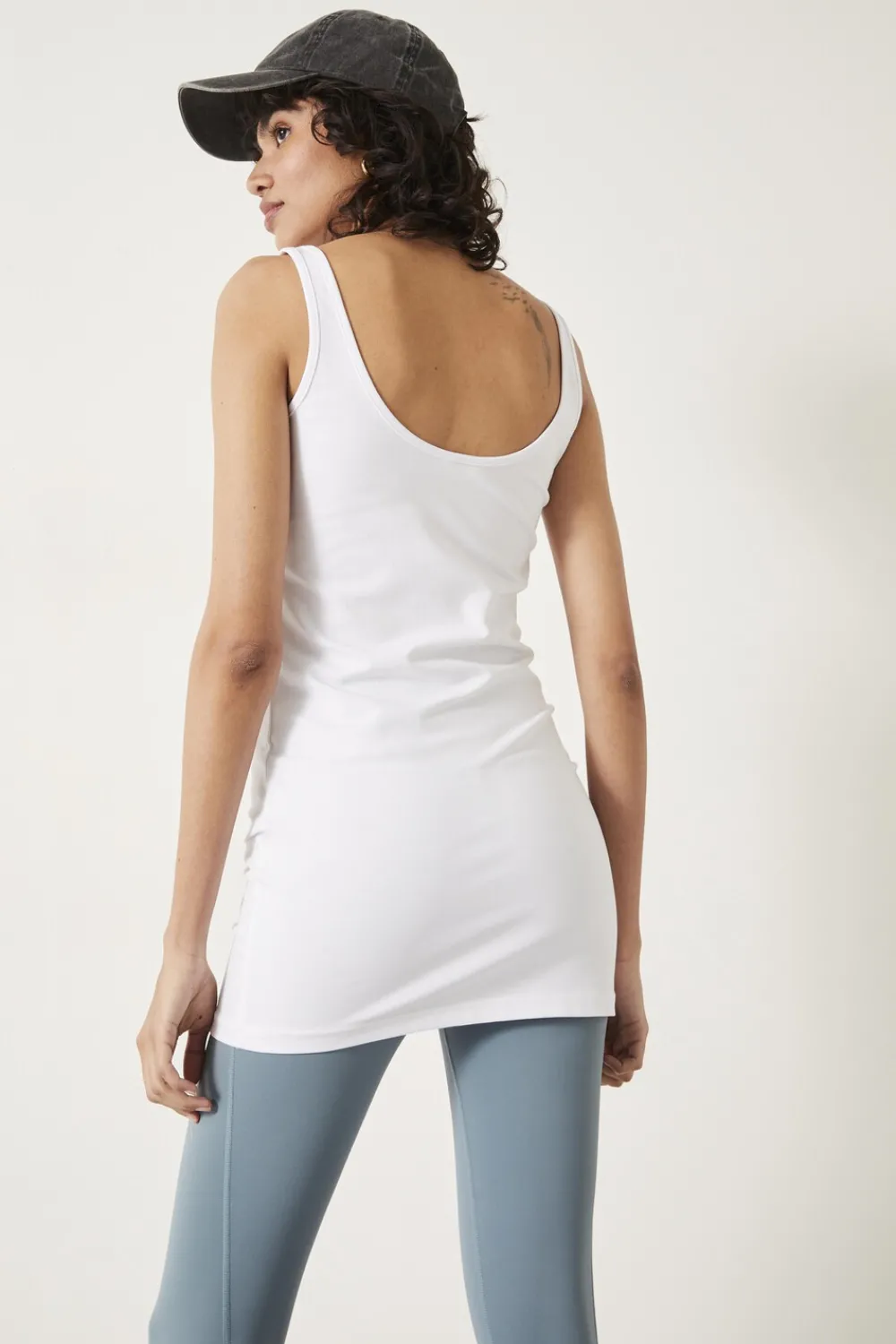hush Tops & T-Shirts|Marcy Long Line Tank Bright white