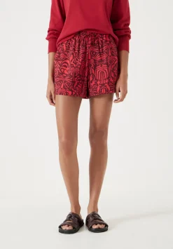 hush Shorts|Margot Air Flow Pull On Shorts Port & Red Lotus