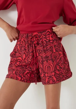 hush Shorts|Margot Air Flow Pull On Shorts Port & Red Lotus