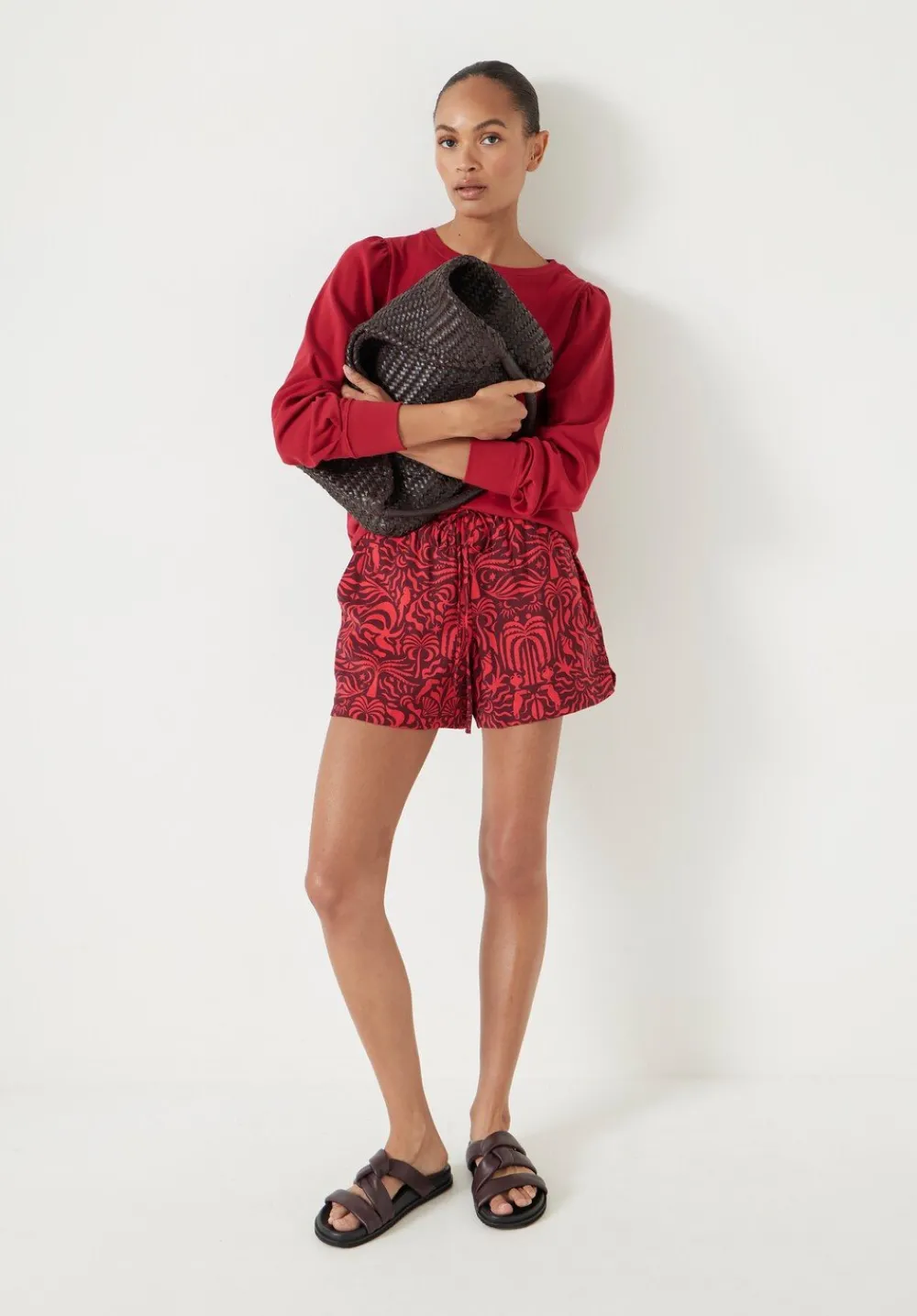 hush Shorts|Margot Air Flow Pull On Shorts Port & Red Lotus