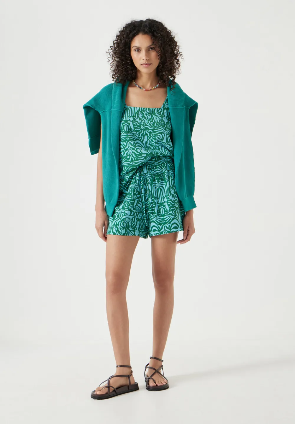 hush Shorts|Margot Air Flow Pull On Shorts Green/Blue Lotus