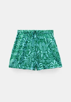 hush Shorts|Margot Air Flow Pull On Shorts Green/Blue Lotus