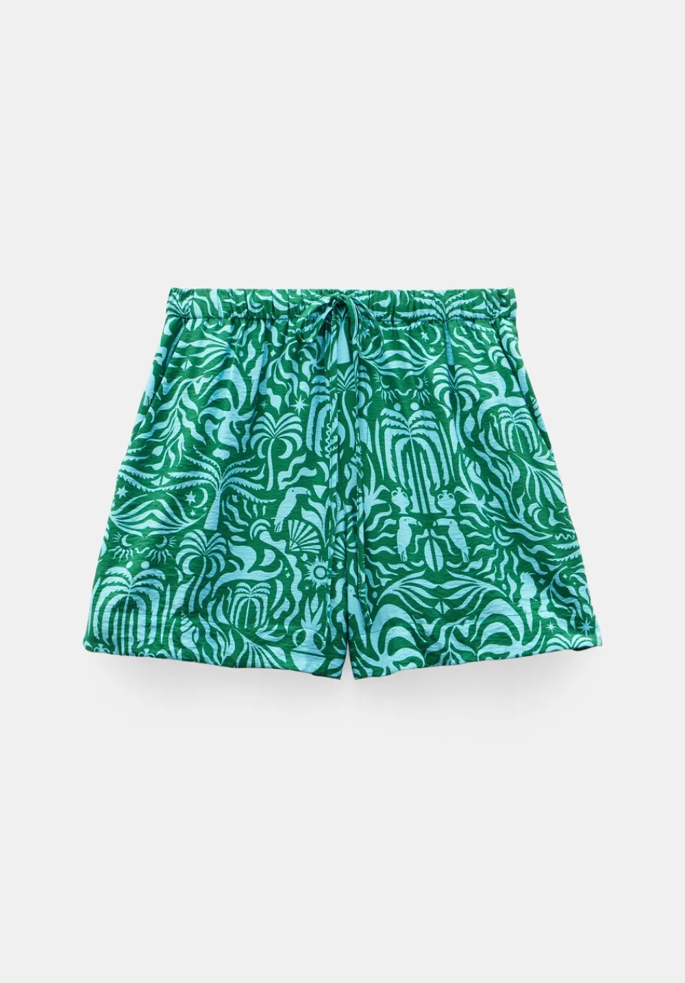 hush Shorts|Margot Air Flow Pull On Shorts Green/Blue Lotus