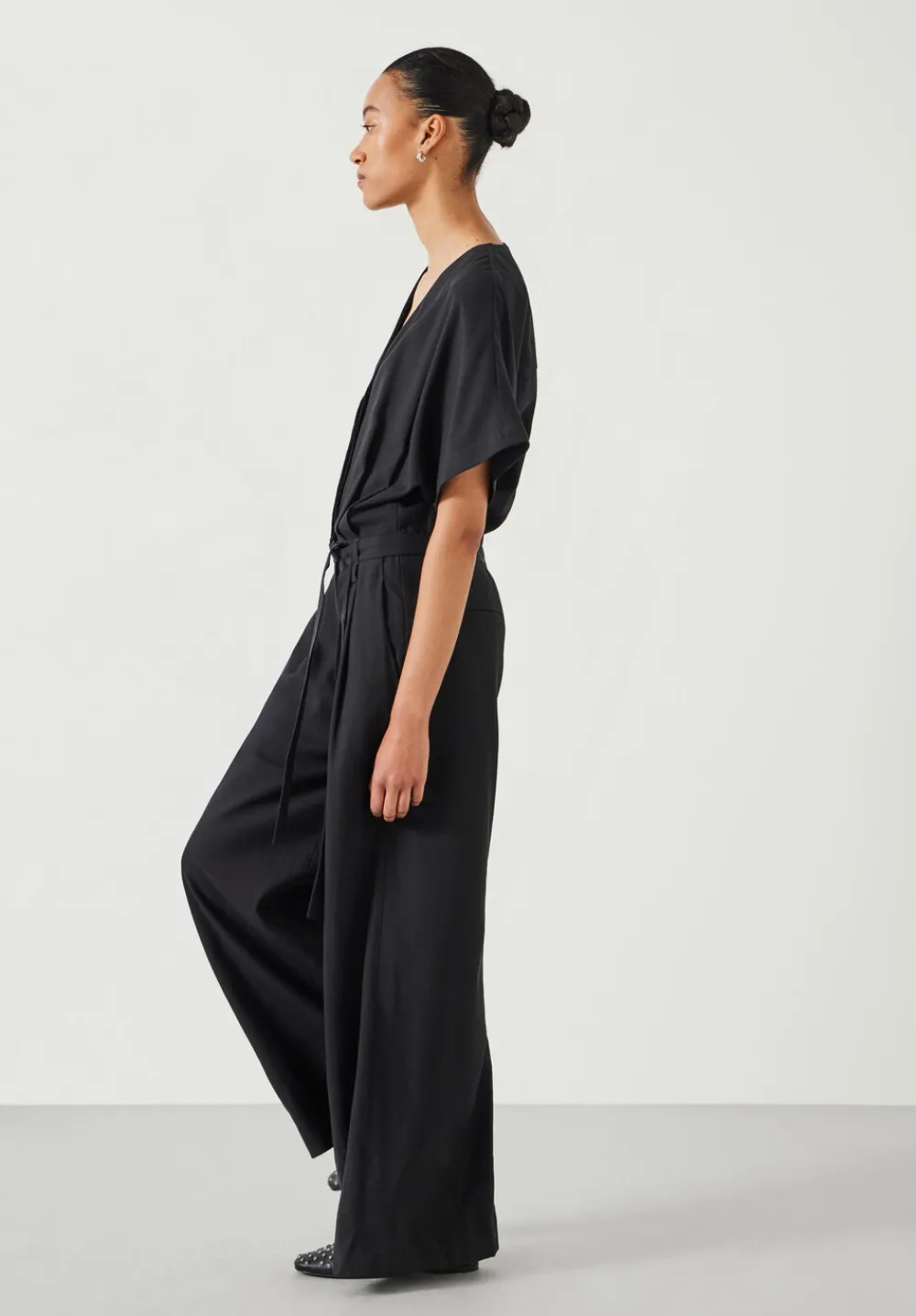 hush Jumpsuits|Marie Pleat Jumpsuit Black