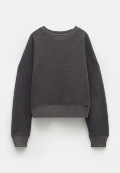 hush Sweatshirts & Hoodies|Marley Textured Sweatshirt Washed Grey