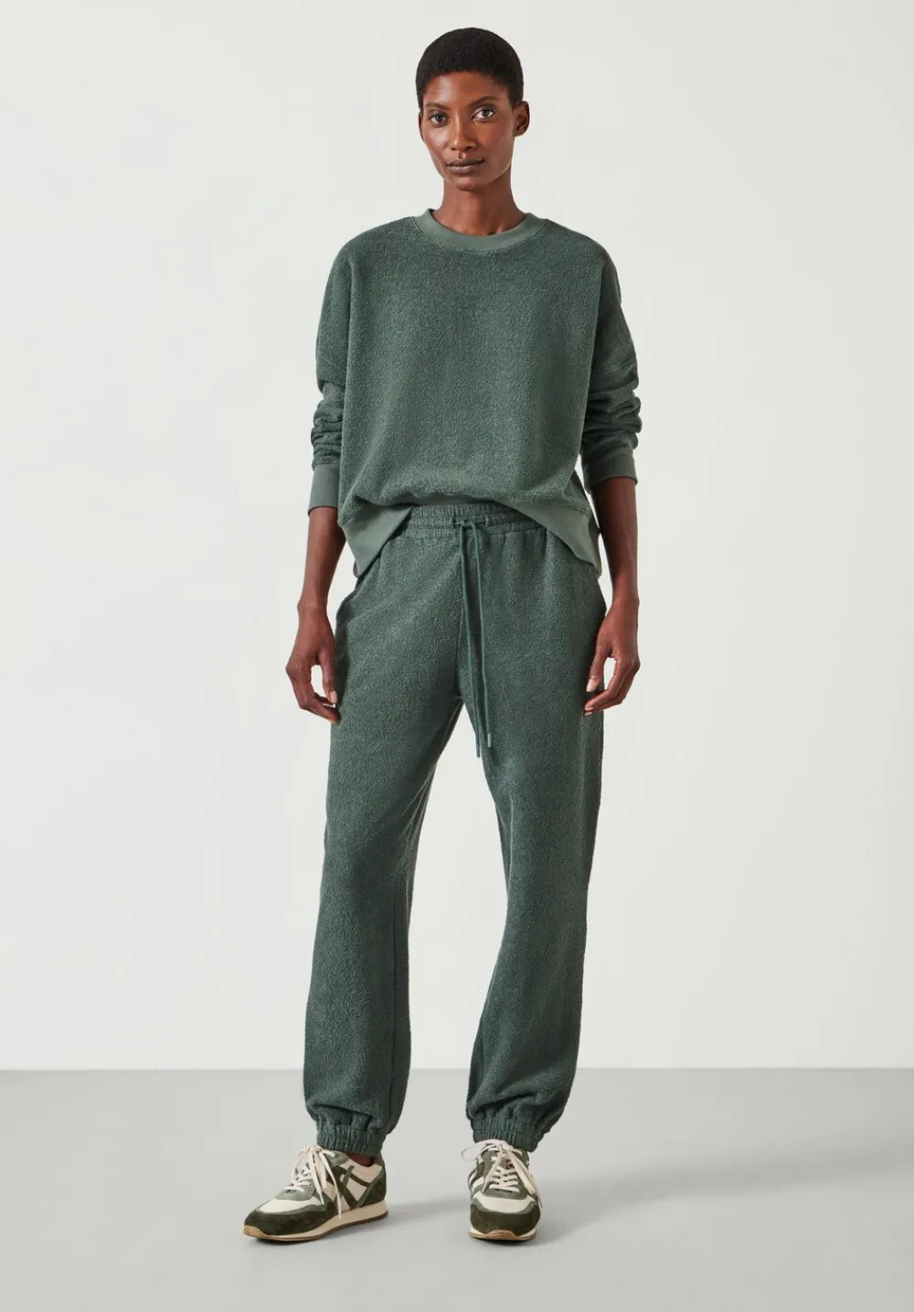 hush Sweatshirts & Hoodies|Marley Textured Sweatshirt Khaki Green