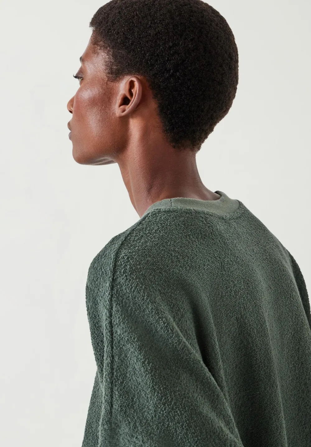 hush Sweatshirts & Hoodies|Marley Textured Sweatshirt Khaki Green