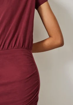 hush Dresses|Marlie Jersey Mini Dress Dark Burgundy