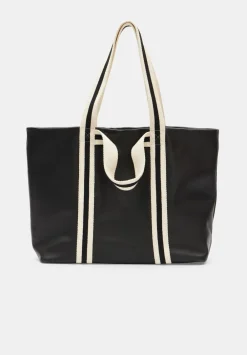 hush Bags|Marlon Oversized Leather Tote Bag Black