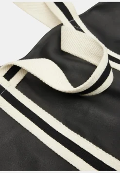 hush Bags|Marlon Oversized Leather Tote Bag Black
