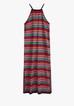 hush Dresses|Martina Halterneck Knitted Dress Black Multi
