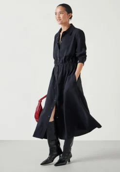 hush Dresses|Martina Midi Shirt Dress Black