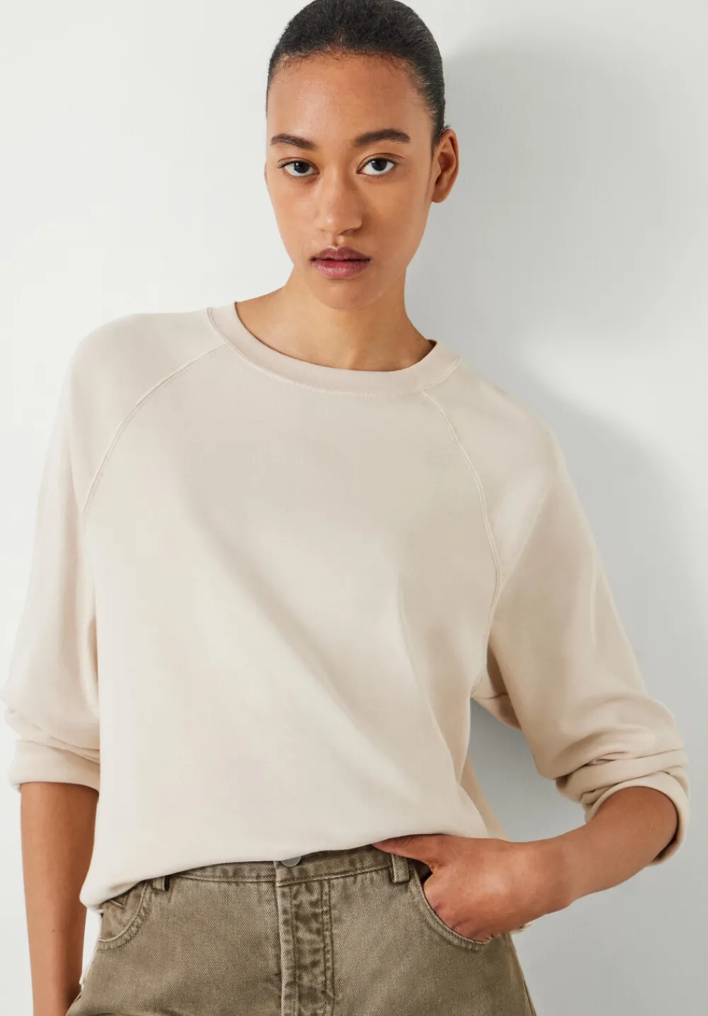 hush Tops & T-Shirts|Matilda Cotton Raglan Top Ecru