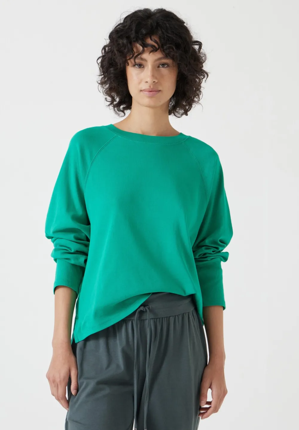 hush Tops & T-Shirts|Matilda Cotton Raglan Top Bright Green