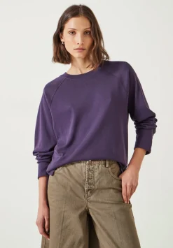 hush Tops & T-Shirts|Matilda Cotton Raglan Top Dark Purple