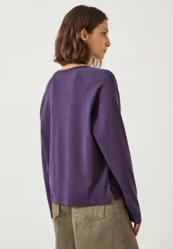 hush Tops & T-Shirts|Matilda Cotton Raglan Top Dark Purple