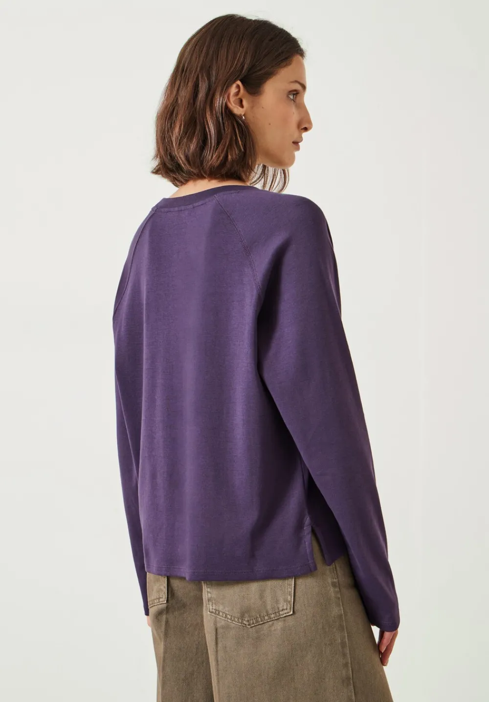 hush Tops & T-Shirts|Matilda Cotton Raglan Top Dark Purple