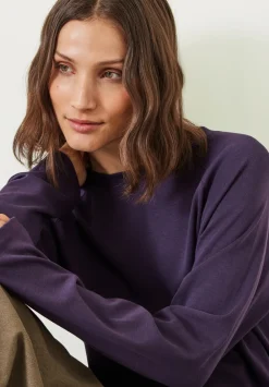 hush Tops & T-Shirts|Matilda Cotton Raglan Top Dark Purple