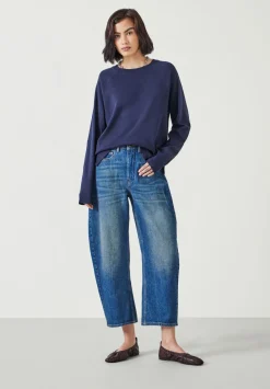 hush Tops & T-Shirts|Matilda Cotton Raglan Top Navy