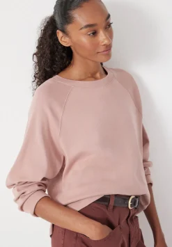 hush Tops & T-Shirts|Matilda Cotton Raglan Top Rosewood Pink