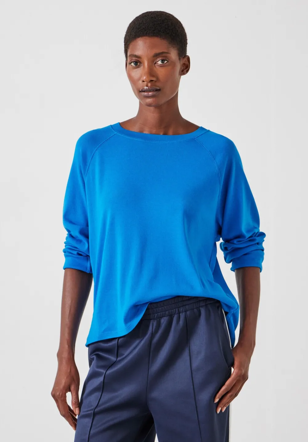hush Tops & T-Shirts|Matilda Cotton Raglan Top Bright Blue