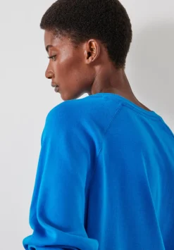 hush Tops & T-Shirts|Matilda Cotton Raglan Top Bright Blue