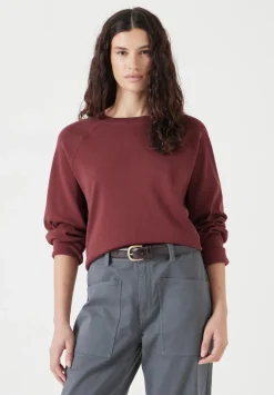 hush Tops & T-Shirts|Matilda Cotton Raglan Top Oxblood Red