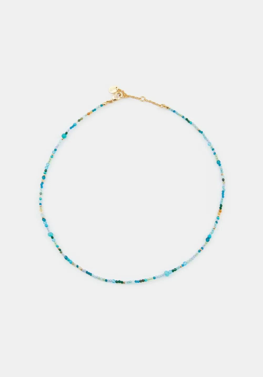 hush Jewellery|Maura Glass Bead Necklace Gold/Blue