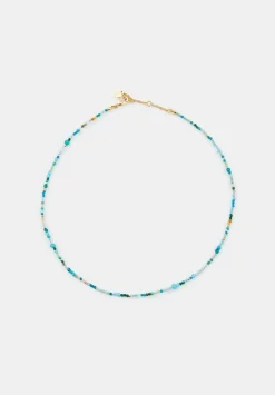 hush Jewellery|Maura Glass Bead Necklace Gold/Blue