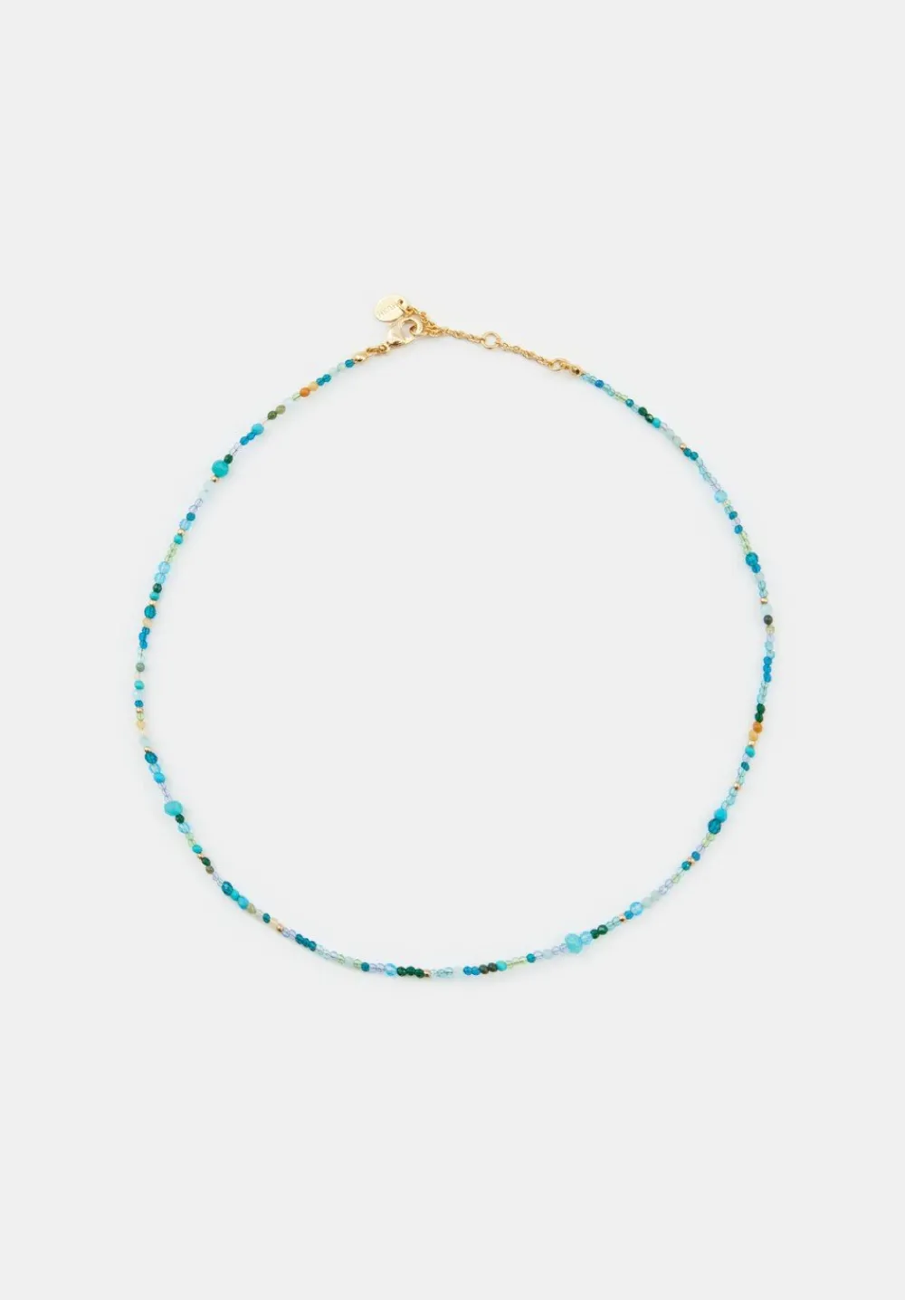 hush Jewellery|Maura Glass Bead Necklace Gold/Blue