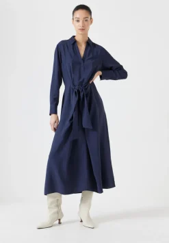 hush Dresses|Maya Air Flow Front Tie Maxi Dress Navy