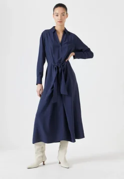 hush Dresses|Maya Air Flow Front Tie Maxi Dress Navy