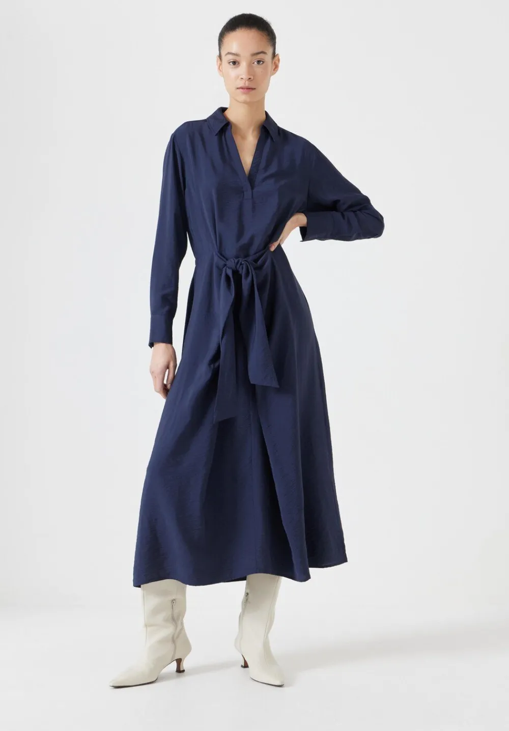hush Dresses|Maya Air Flow Front Tie Maxi Dress Navy