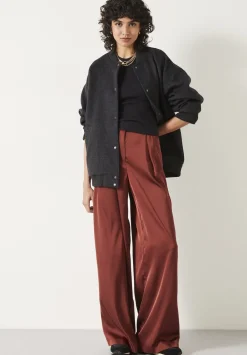 hush Trousers|Melanie Satin Trousers Brown
