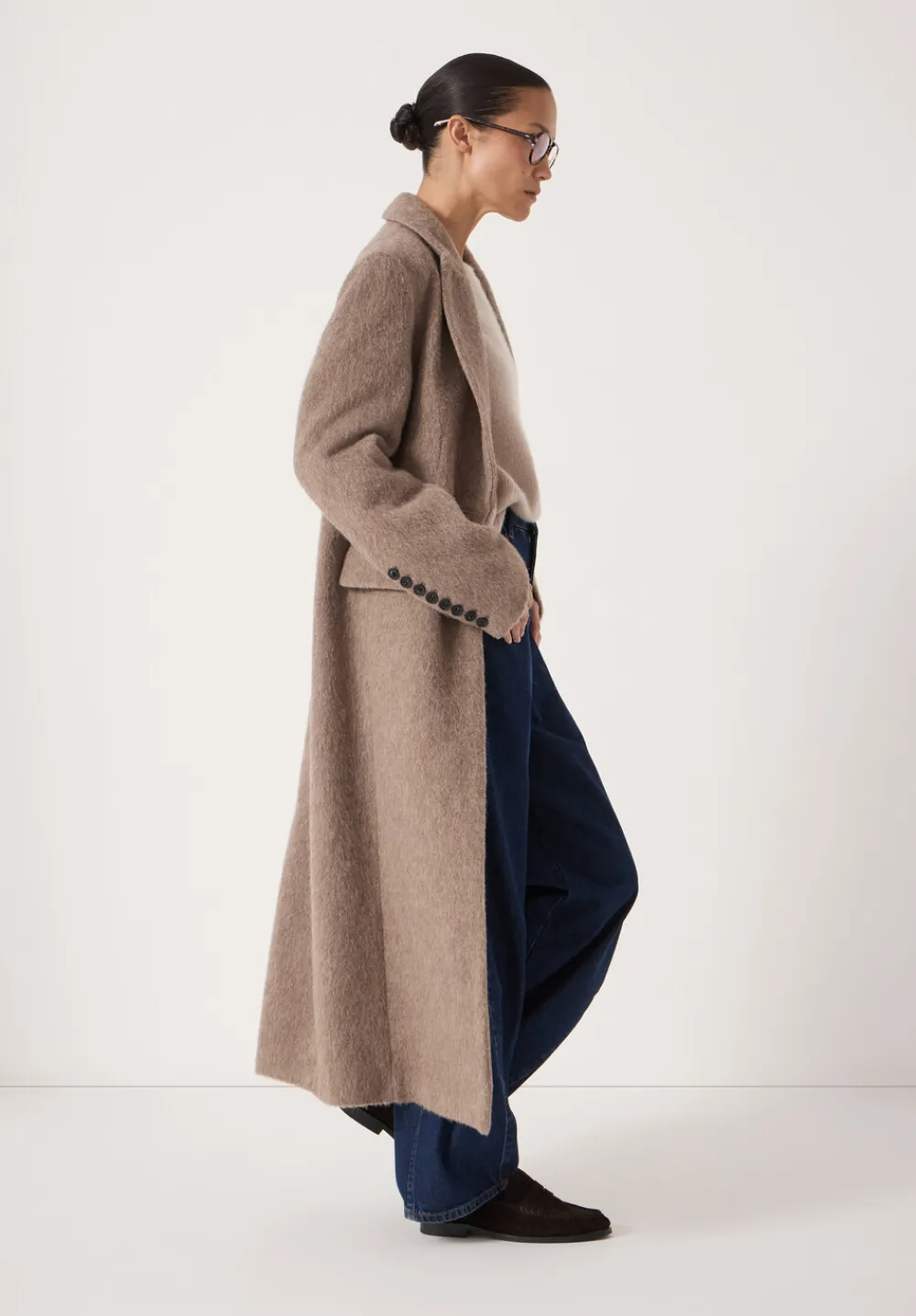 hush Jackets & Coats|Meridah Italian Wool Coat Oatmeal Grey