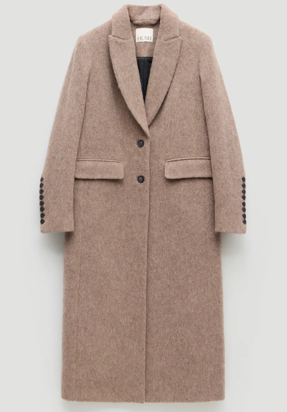 hush Jackets & Coats|Meridah Italian Wool Coat Oatmeal Grey