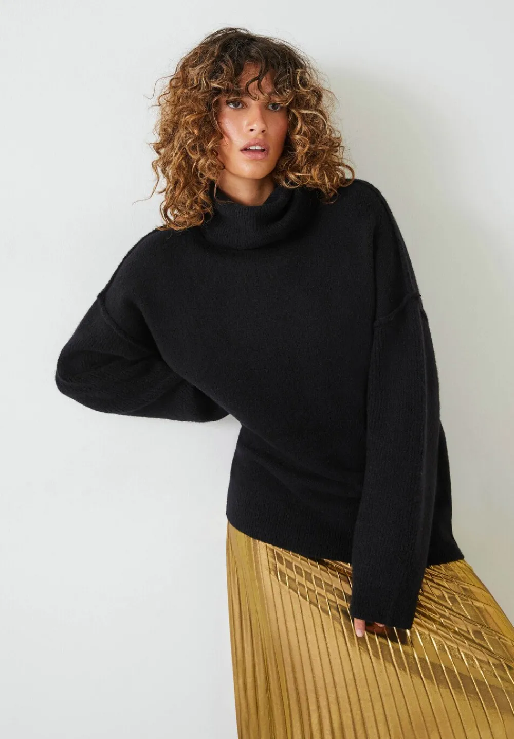 hush Jumpers & Cardigans|Meryl Roll Neck Wool Blend Jumper Black