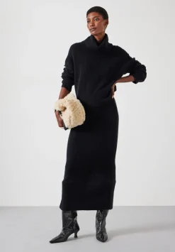 hush Jumpers & Cardigans|Meryl Wool Blend Cropped Roll Neck Jumper Black