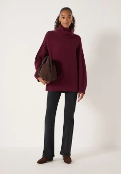 hush Jumpers & Cardigans|Meryl Wool Blend Roll Neck Jumper Burgundy Red