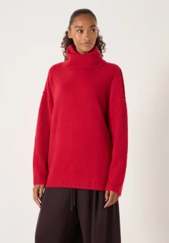hush Jumpers & Cardigans|Meryl Wool Blend Roll Neck Jumper Fiery Red