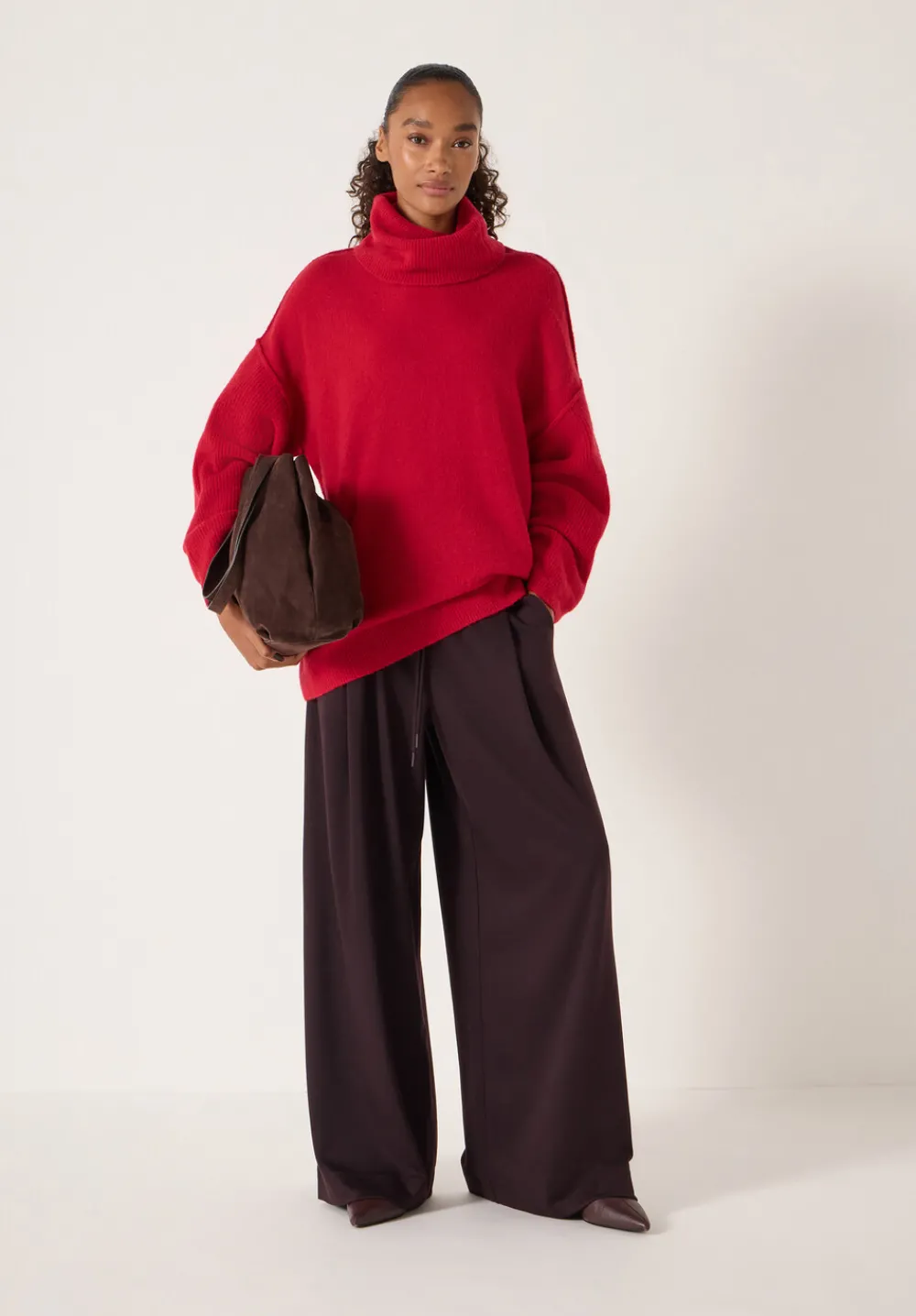 hush Jumpers & Cardigans|Meryl Wool Blend Roll Neck Jumper Fiery Red