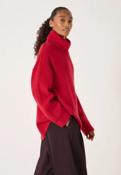 hush Jumpers & Cardigans|Meryl Wool Blend Roll Neck Jumper Fiery Red