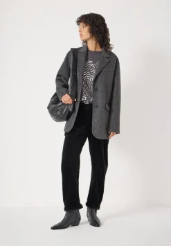 hush Tops & T-Shirts|Metallic Tiger Graphic T-Shirt Charcoal Grey
